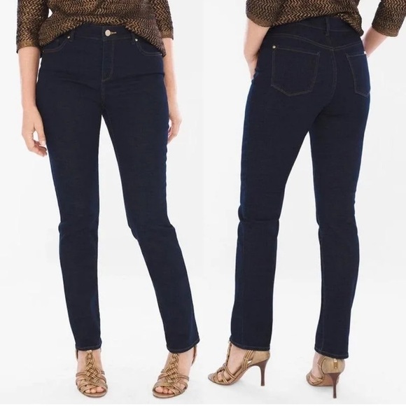 CHICO’s So Slimming Slim Leg Dark Wash Jeans - Picture 1 of 8